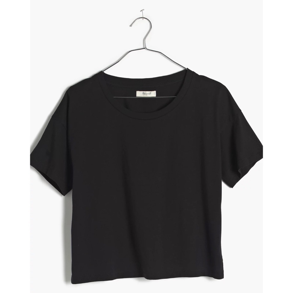 Madewell- Black Crop Tee Size XXS - Picture 2 of 8